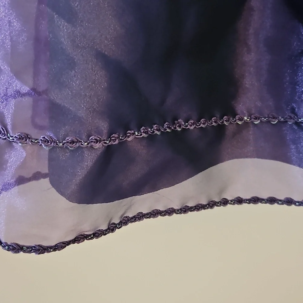 BONNIE JEAN Purple Floral Velvet Chiffon Formal Dress